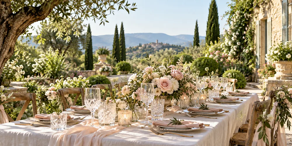 Table de mariage fleurie