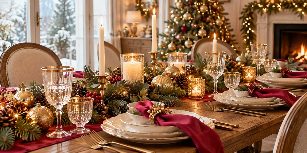 Table de Noël chaleureuse